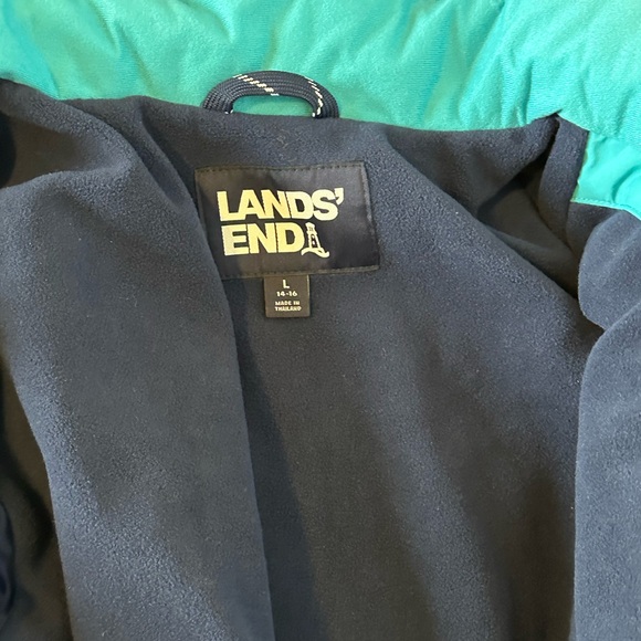 Lands' End Navy and Aqua Jacket - Picture 2 of 10
